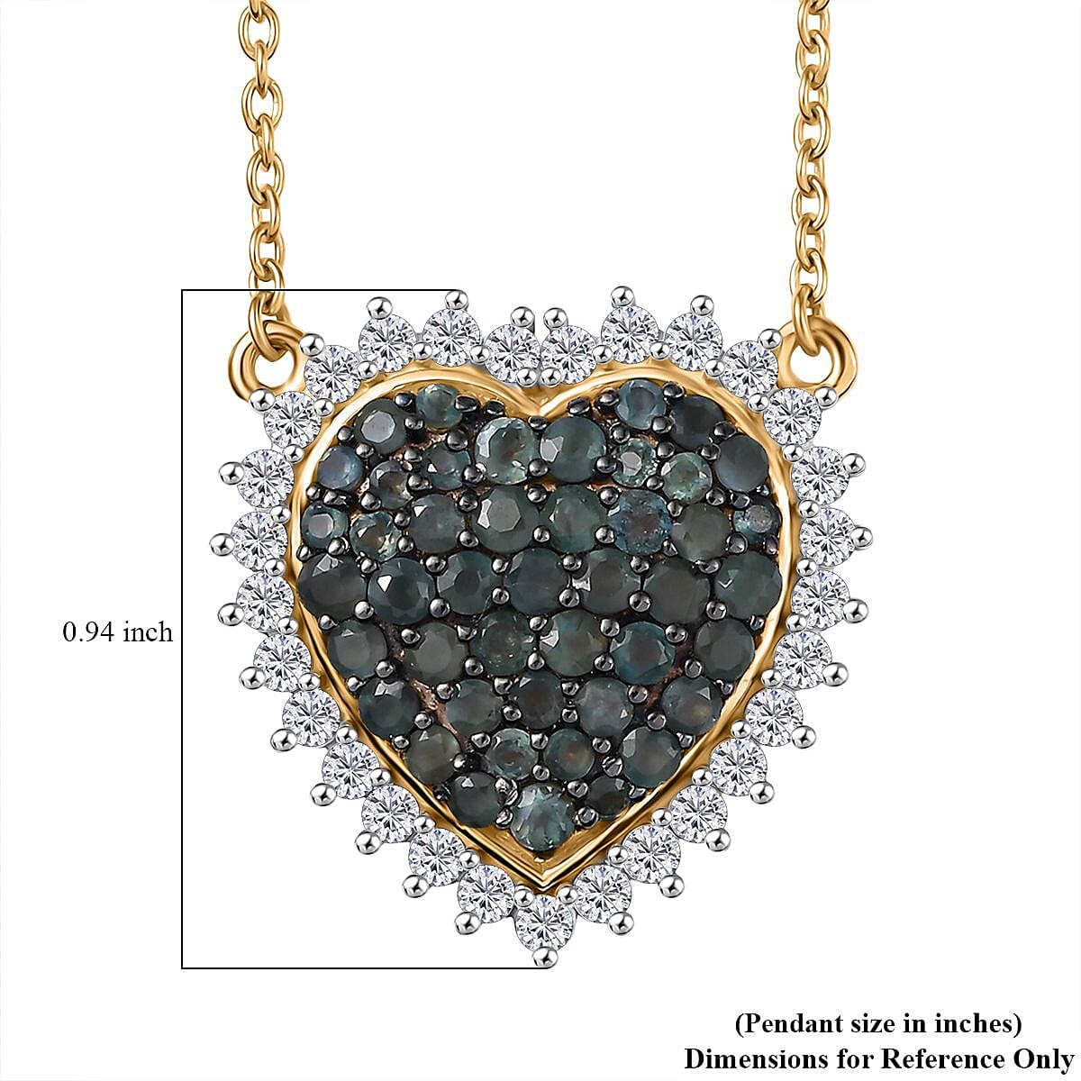 D'Joy Narsipatnam Alexandrite and White Zircon Eternal Love Necklace 18-20 Inches in 18K Vermeil Yellow Gold Over Sterling Silver