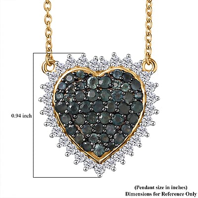 D'Joy Narsipatnam Alexandrite and White Zircon Eternal Love Necklace 18-20 Inches in 18K Vermeil Yellow Gold Over Sterling Silver
