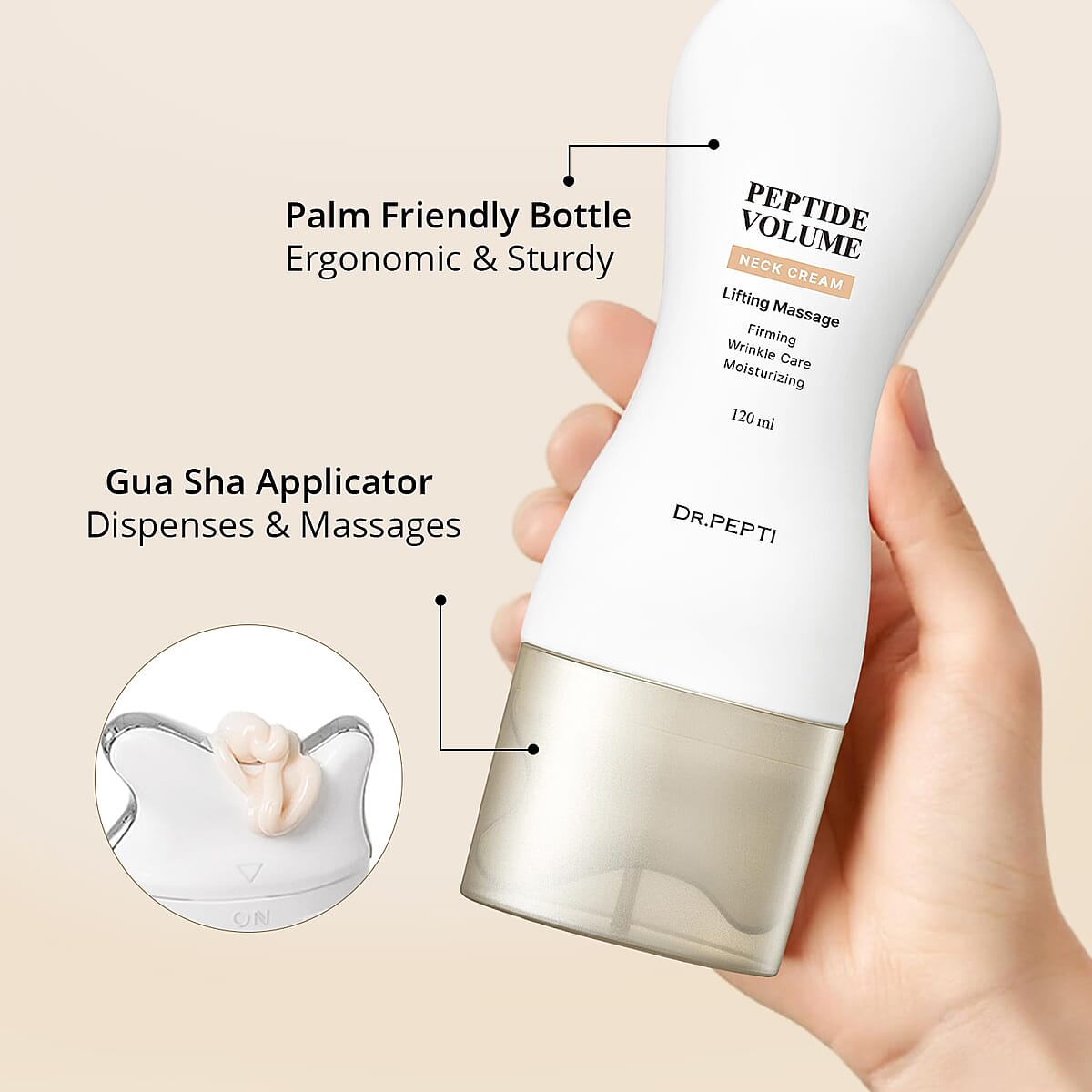 DR. PEPTI Peptide Volume Neck Cream Lifting Massage (4.05oz) Made in Korea image number 4