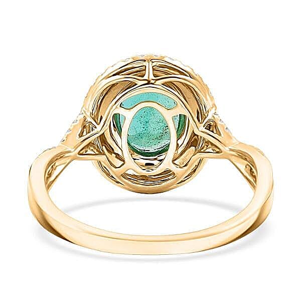 Luxoro AAA Kagem Zambian Emerald and G-H I2 Diamond 2.30 ctw Ring in 14K Yellow Gold (Size 10.0)