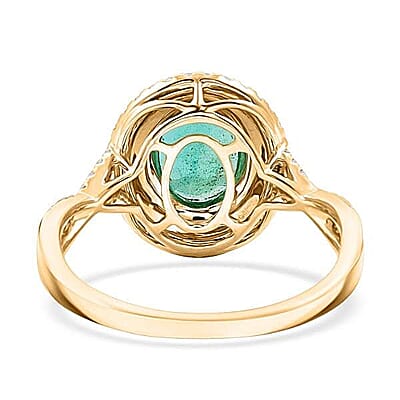 Luxoro AAA Kagem Zambian Emerald and G-H I2 Diamond 2.30 ctw Ring in 14K Yellow Gold (Size 10.0)