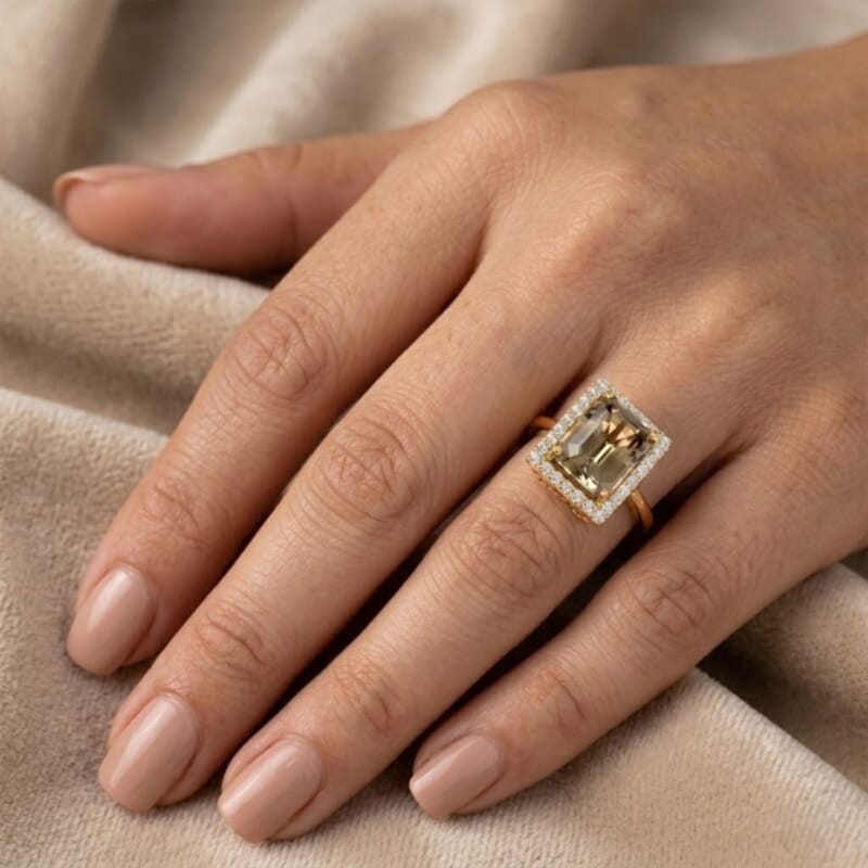 Luxoro AAA Turkizite, Diamond Ring in 14K Yellow Gold 4.37 ctw (Size 10.0)