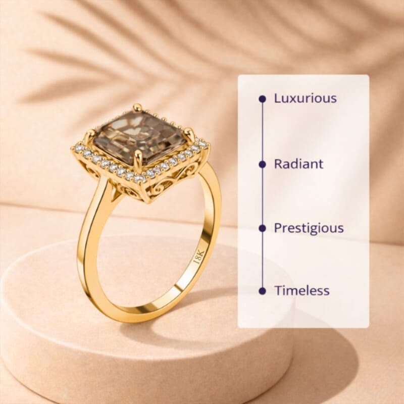 Luxoro AAA Turkizite, Diamond Ring in 14K Yellow Gold 4.37 ctw (Size 10.0)