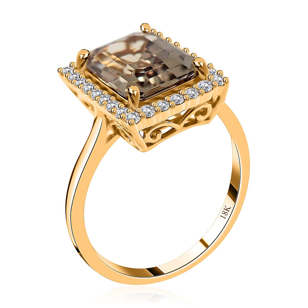 Luxoro AAA Turkizite and G-H I2 Diamond 4.37 ctw Ring in 14K Yellow Gold (Size 5.0) (Del. In 10-15 Days) image number 3