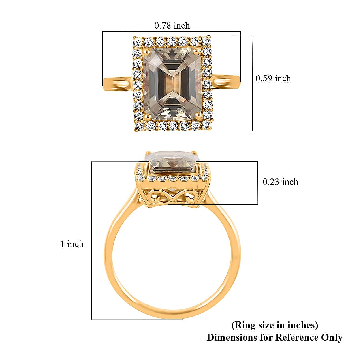 Luxoro AAA Turkizite and G-H I2 Diamond 4.37 ctw Ring in 14K Yellow Gold (Size 5.0) (Del. In 10-15 Days) image number 5