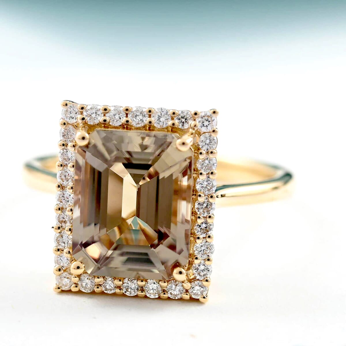 Luxoro AAA Turkizite and G-H I2 Diamond 4.37 ctw Ring in 14K Yellow Gold (Size 8.0) (Del. In 10-15 Days) image number 1