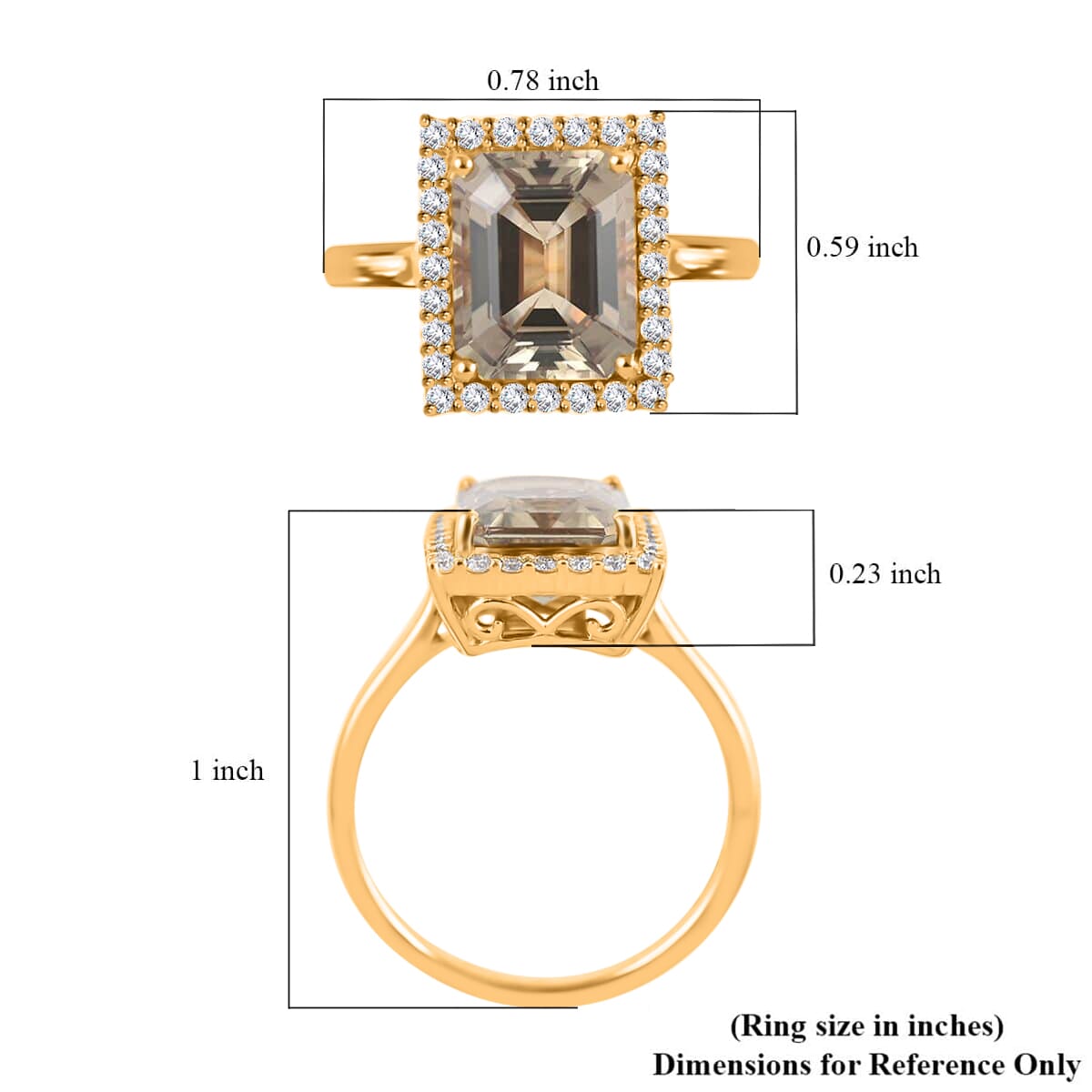 Luxoro AAA Turkizite and G-H I2 Diamond 4.37 ctw Ring in 14K Yellow Gold (Size 8.0) (Del. In 10-15 Days) image number 5