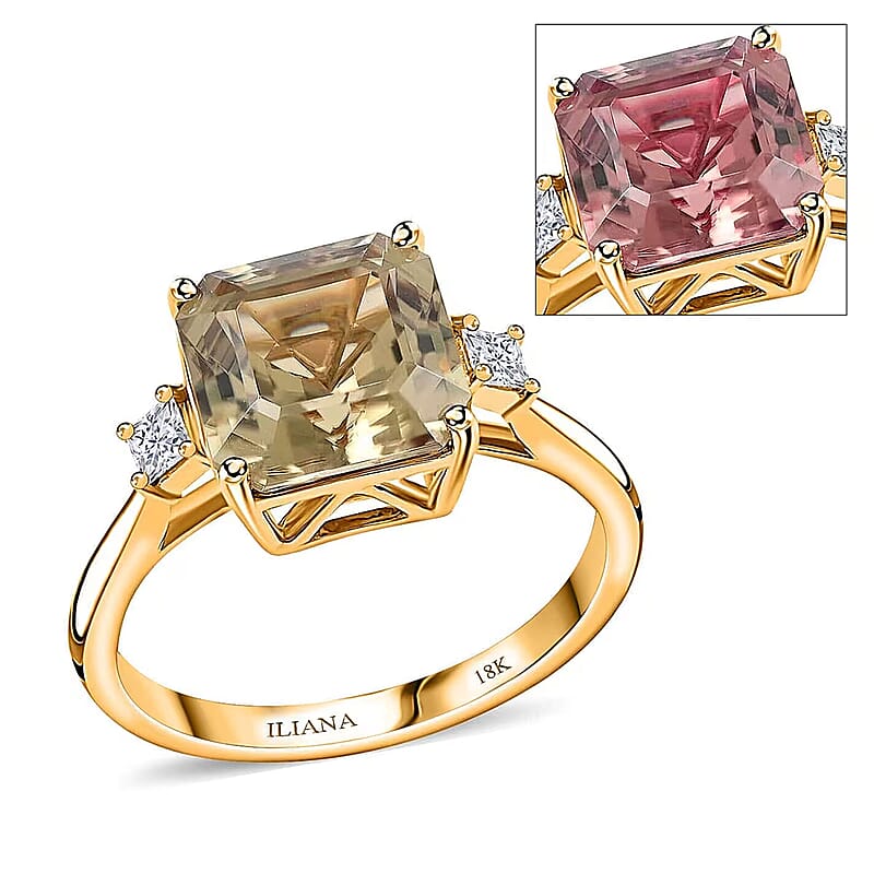 Luxoro AAA Turkizite, Diamond Ring in 14K Yellow Gold 4.35 ctw (Size 10.0)