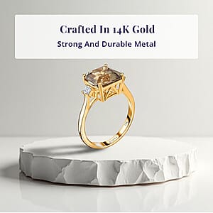 Luxoro AAA Turkizite, Diamond Ring in 14K Yellow Gold 4.35 ctw (Size 10.5)