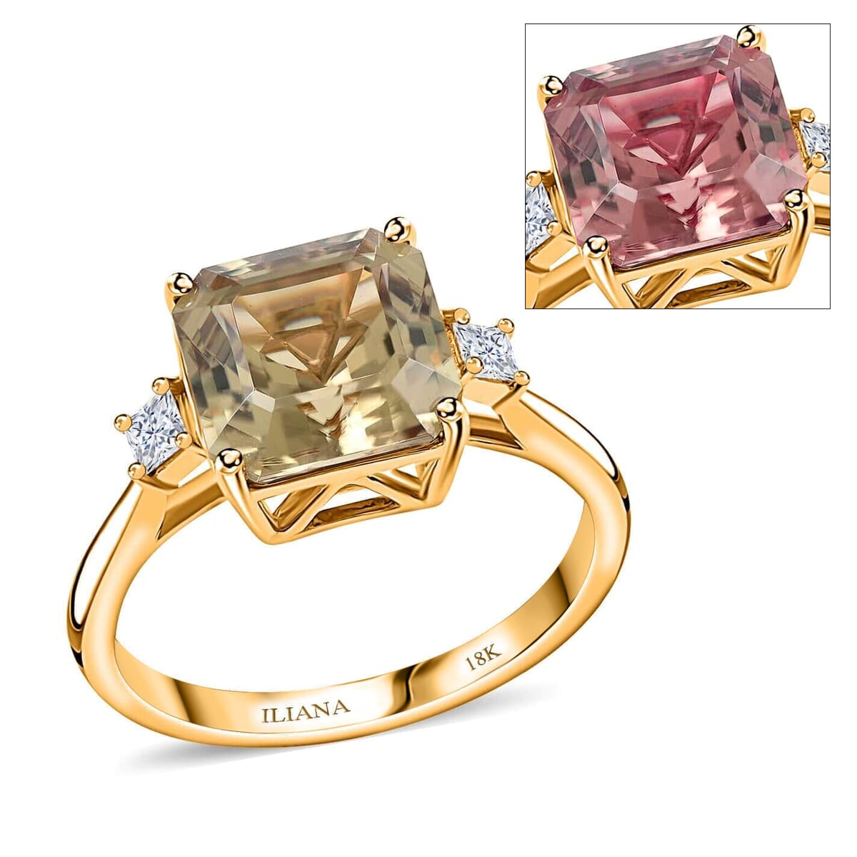 Luxoro AAA Turkizite and G-H I2 Diamond 4.35 ctw Ring in 14K Yellow Gold (Size 7.0) (Del. In 10-15 Days) image number 0