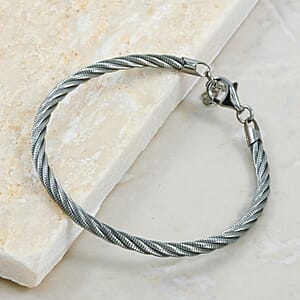 Doorbuster Italian Twisted Omega Chain Bracelet in Sterling Silver (7.25 In) 9.08 Grams