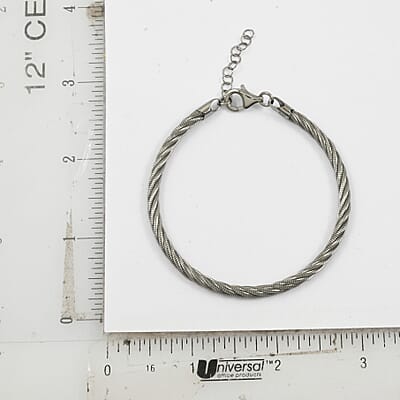Italian Twisted Omega Chain Bracelet in Sterling Silver (7.25 In) 9.08 Grams