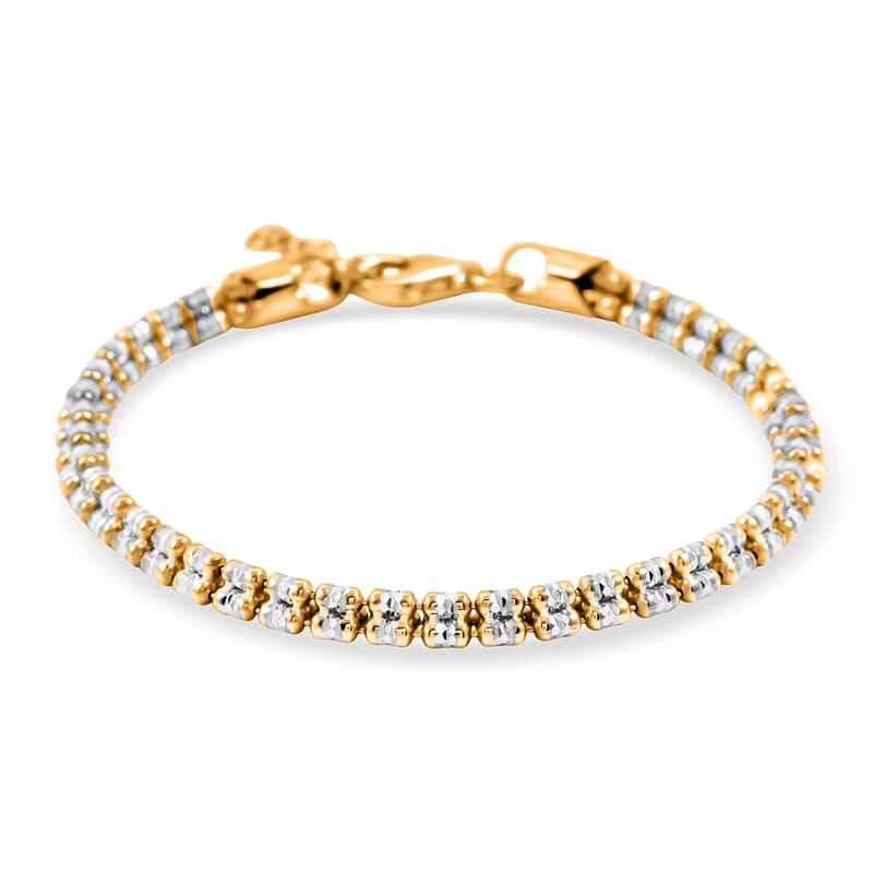  Italian Ice Chain Bracelet in 14K YG Over and Sterling Silver (7.00 In) 8.17 Grams