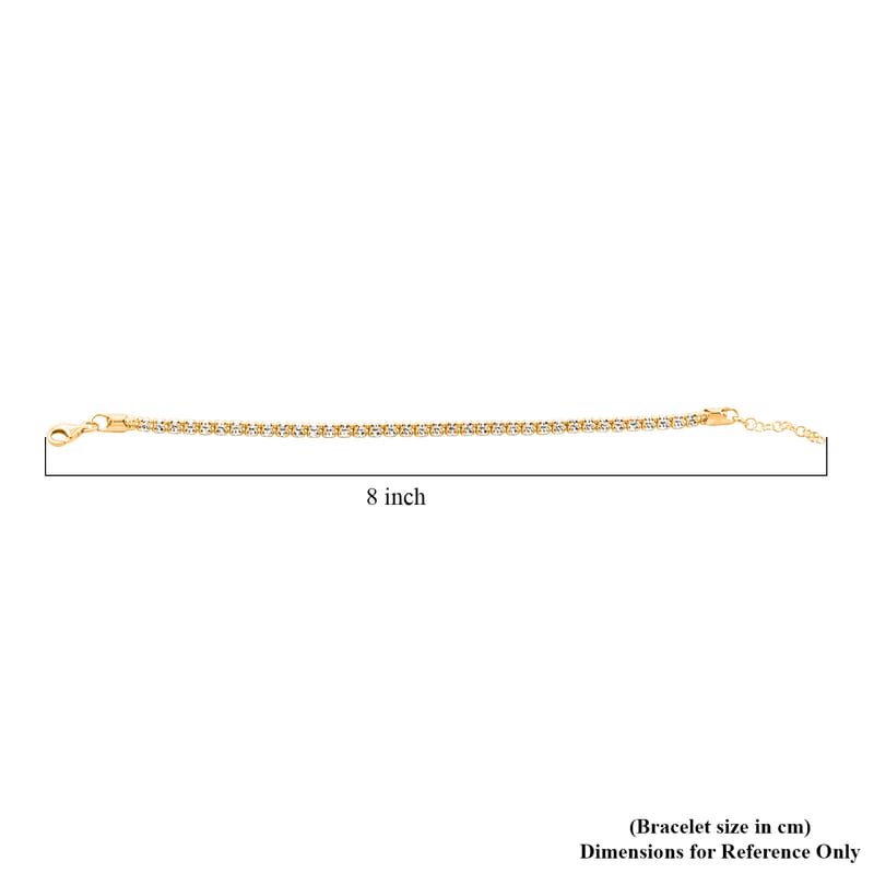  Italian Ice Chain Bracelet in 14K YG Over and Sterling Silver (7.00 In) 8.17 Grams