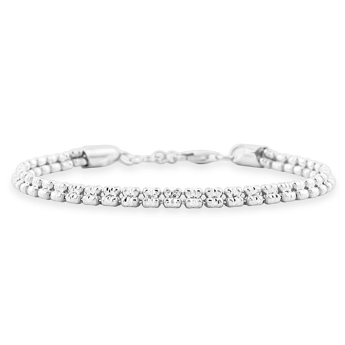 Doorbuster Italian Ice Chain Bracelet in Rhodium Over Sterling Silver (7.00 In) 8.16 Grams image number 0