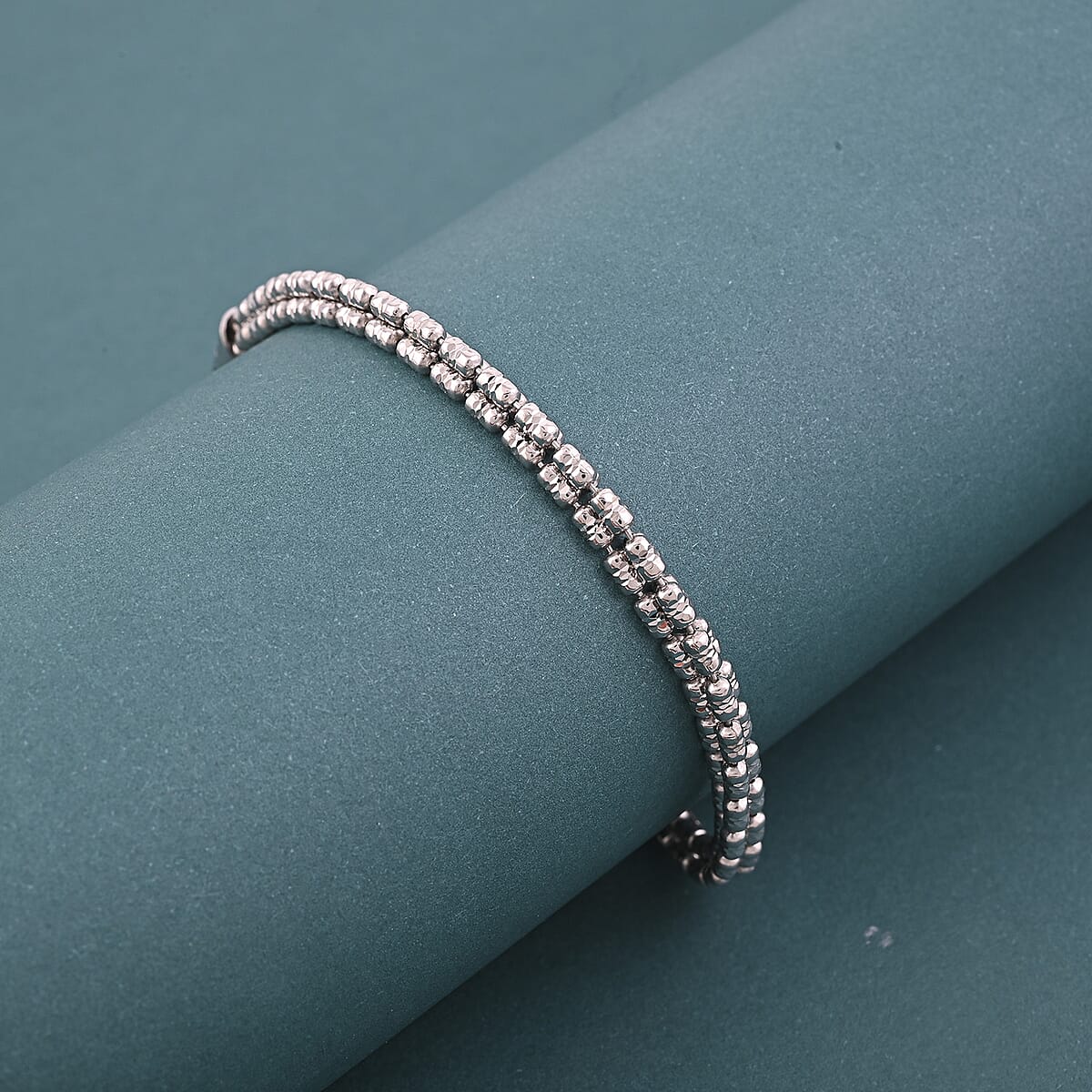 Doorbuster Italian Ice Chain Bracelet in Rhodium Over Sterling Silver (7.00 In) 8.16 Grams image number 1