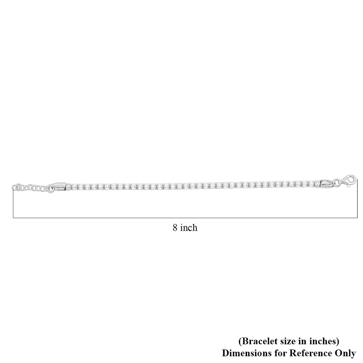 Doorbuster Italian Ice Chain Bracelet in Rhodium Over Sterling Silver (7.00 In) 8.16 Grams image number 4