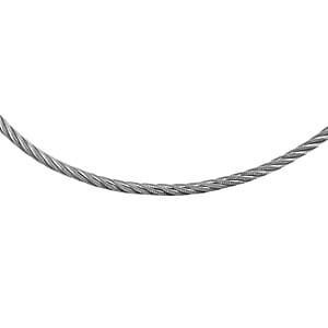 Doorbuster Italian Twisted Omega Chain Necklace in Sterling Silver 20.21 Grams 17 Inches