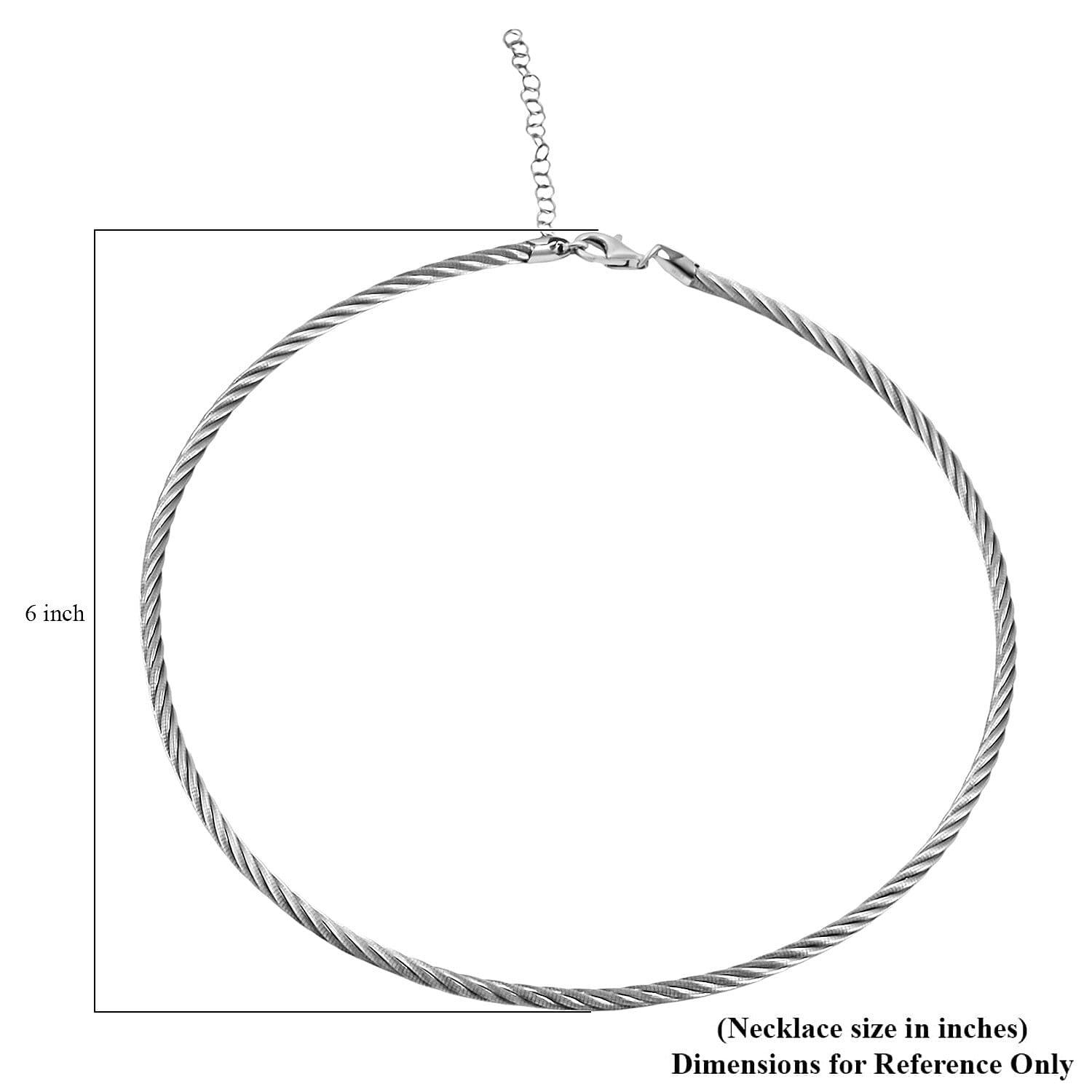 Italian Twisted Omega Chain Necklace in Sterling Silver 20.21 Grams 17 Inches