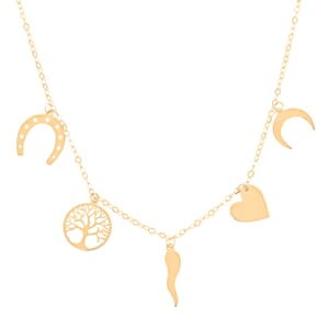 10K Yellow Gold Lucky Charms Necklace (18-20 Inches) (1.5 g)