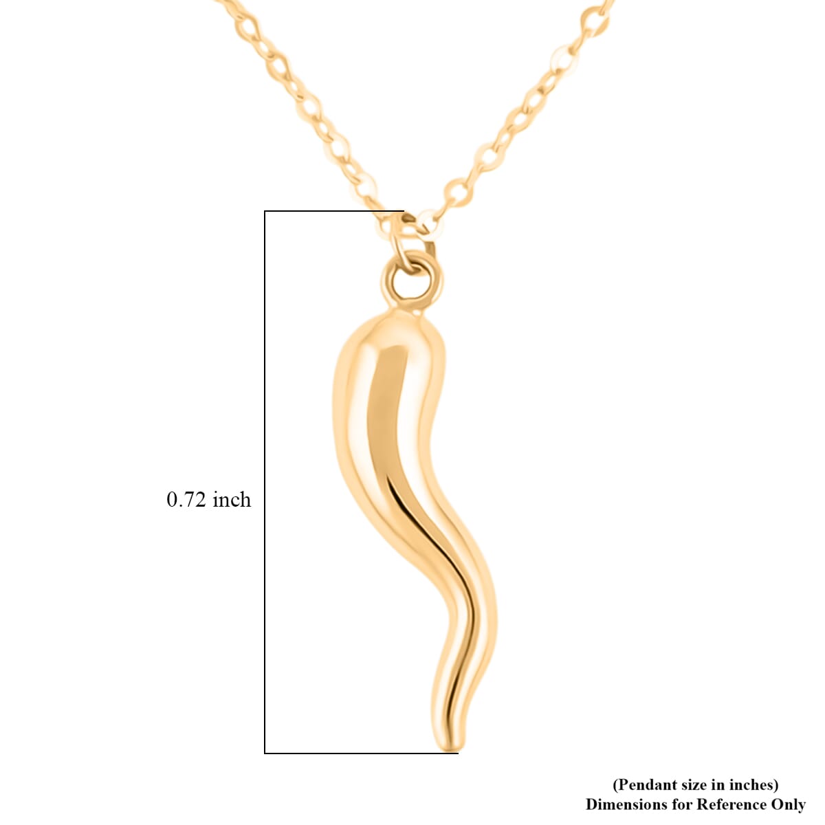Italian 10K Yellow Gold Horn Necklace (18-20 Inches) (1.39 g) image number 5