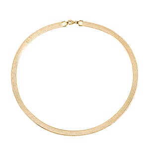 Mega Clearance Italian 10K Yellow Gold Greek Key 6mm Omega Mesh Necklace (18 Inches) (4 g)