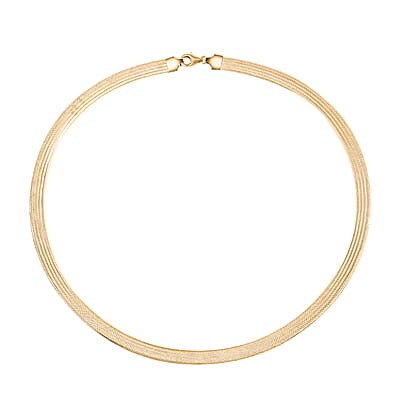 Mega Clearance Italian 10K Yellow Gold Greek Key 6mm Omega Mesh Necklace (18 Inches) (4 g)