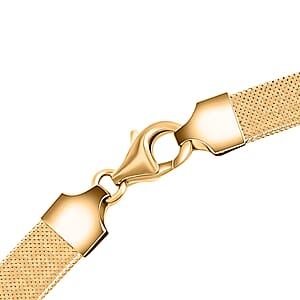 Mega Clearance Italian 10K Yellow Gold Greek Key 6mm Omega Mesh Necklace (18 Inches) (4 g)