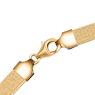 Mega Clearance Italian 10K Yellow Gold Greek Key 6mm Omega Mesh Necklace (18 Inches) (4 g)