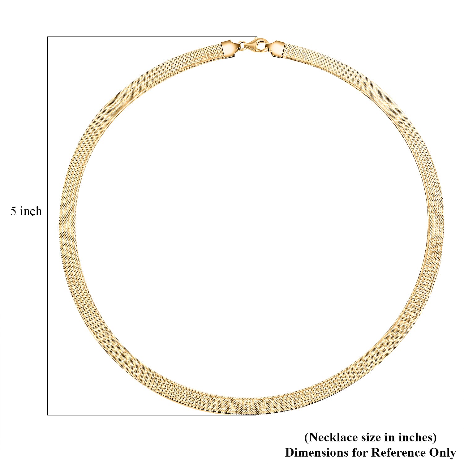 Mega Clearance Italian 10K Yellow Gold Greek Key 6mm Omega Mesh Necklace (18 Inches) (4 g)