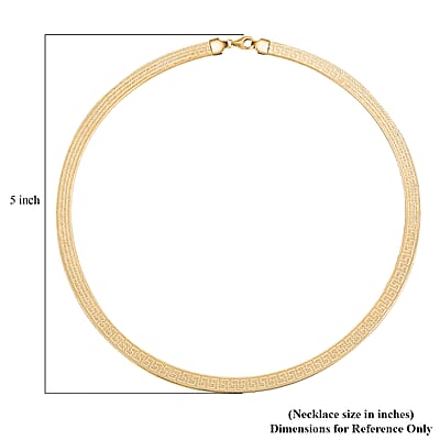 Mega Clearance Italian 10K Yellow Gold Greek Key 6mm Omega Mesh Necklace (18 Inches) (4 g)