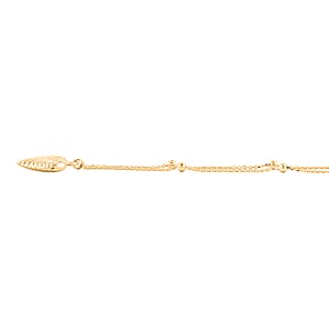 10K Yellow Gold Diamond-Cut Heart Beads Necklace (20 Inches) (1.57 g)