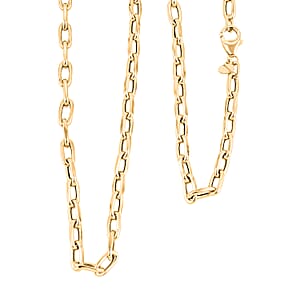 Italian Faceted Mirror Link Oval Necklace in 10K Yellow Gold 5.34 Grams 20 Inches