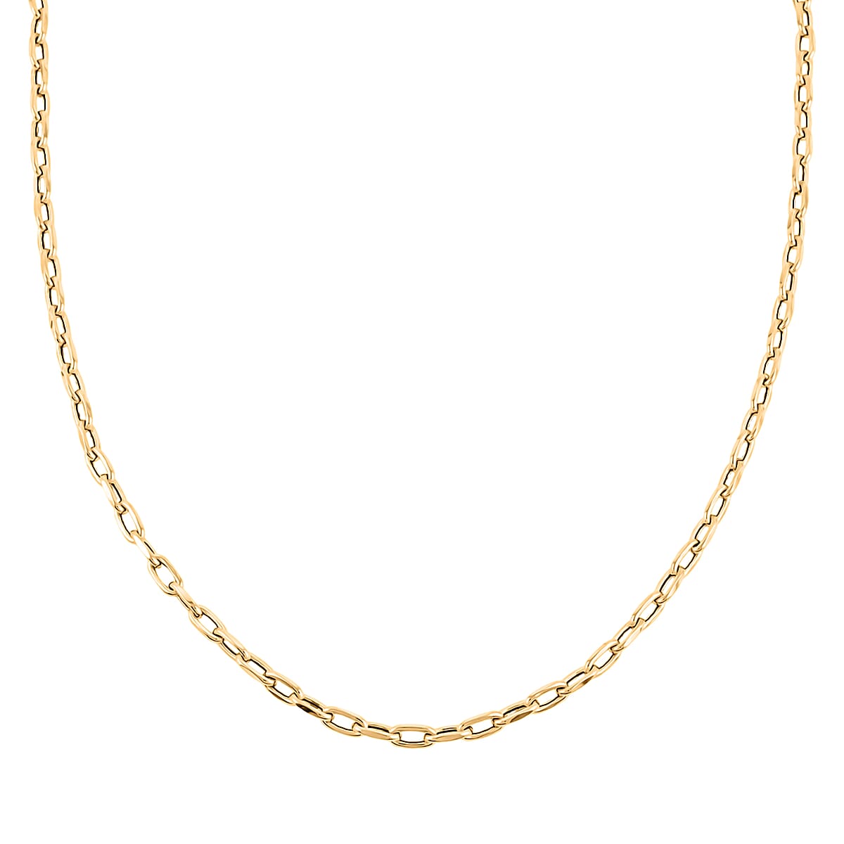 Italian Faceted Mirror Link Oval Necklace in 10K Yellow Gold 5.34 Grams 20 Inches image number 1