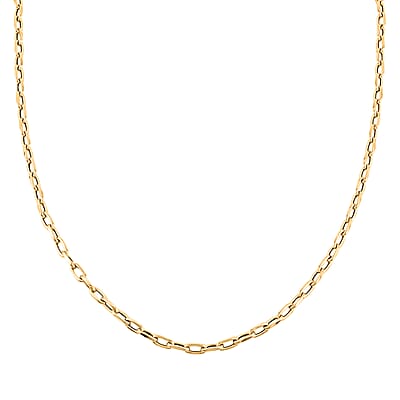 Italian Faceted Mirror Link Oval Necklace in 10K Yellow Gold 5.34 Grams 20 Inches