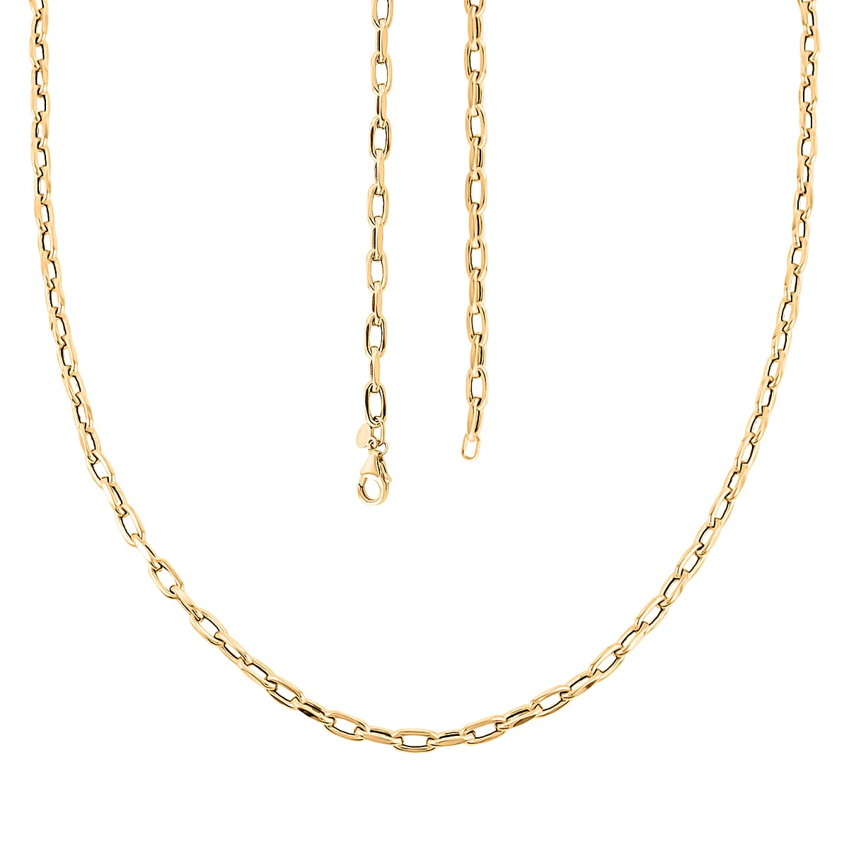 Italian Faceted Mirror Link Oval Necklace in 10K Yellow Gold 5.34 Grams 20 Inches image number 2