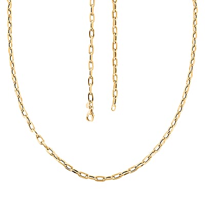 Italian Faceted Mirror Link Oval Necklace in 10K Yellow Gold 5.34 Grams 20 Inches