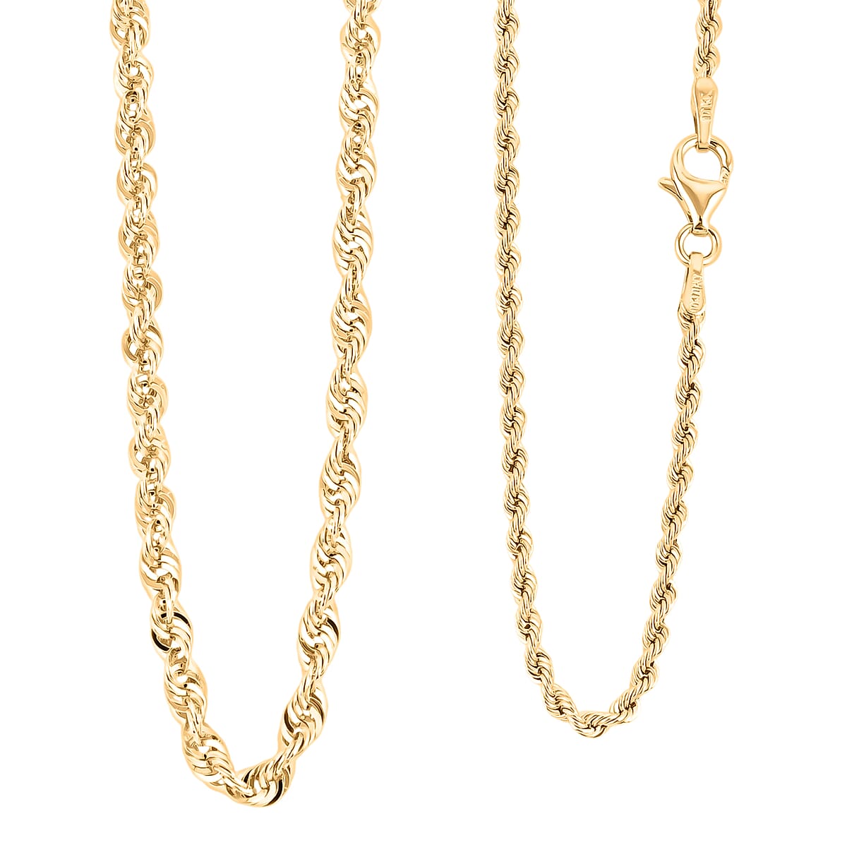 Italian 10K Yellow Gold Graduated Mirror Rope Necklace 20 Inches 3 Grams image number 0