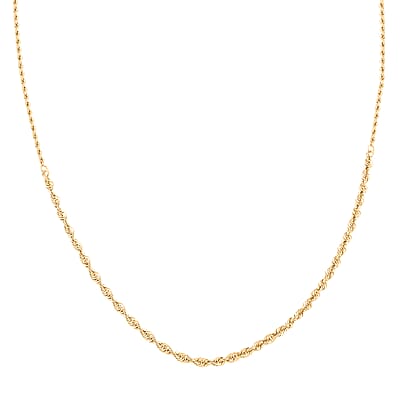Italian 10K Yellow Gold Graduated Mirror Rope Necklace 20 Inches 3 Grams