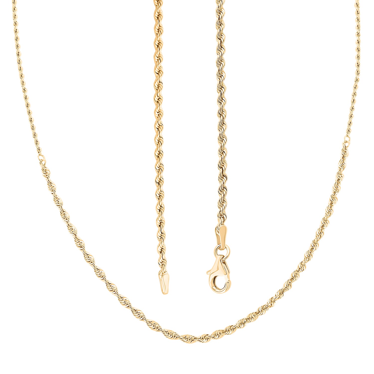 Italian 10K Yellow Gold Graduated Mirror Rope Necklace 20 Inches 3 Grams