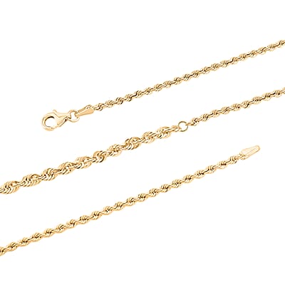 Italian 10K Yellow Gold Graduated Mirror Rope Necklace 20 Inches 3 Grams