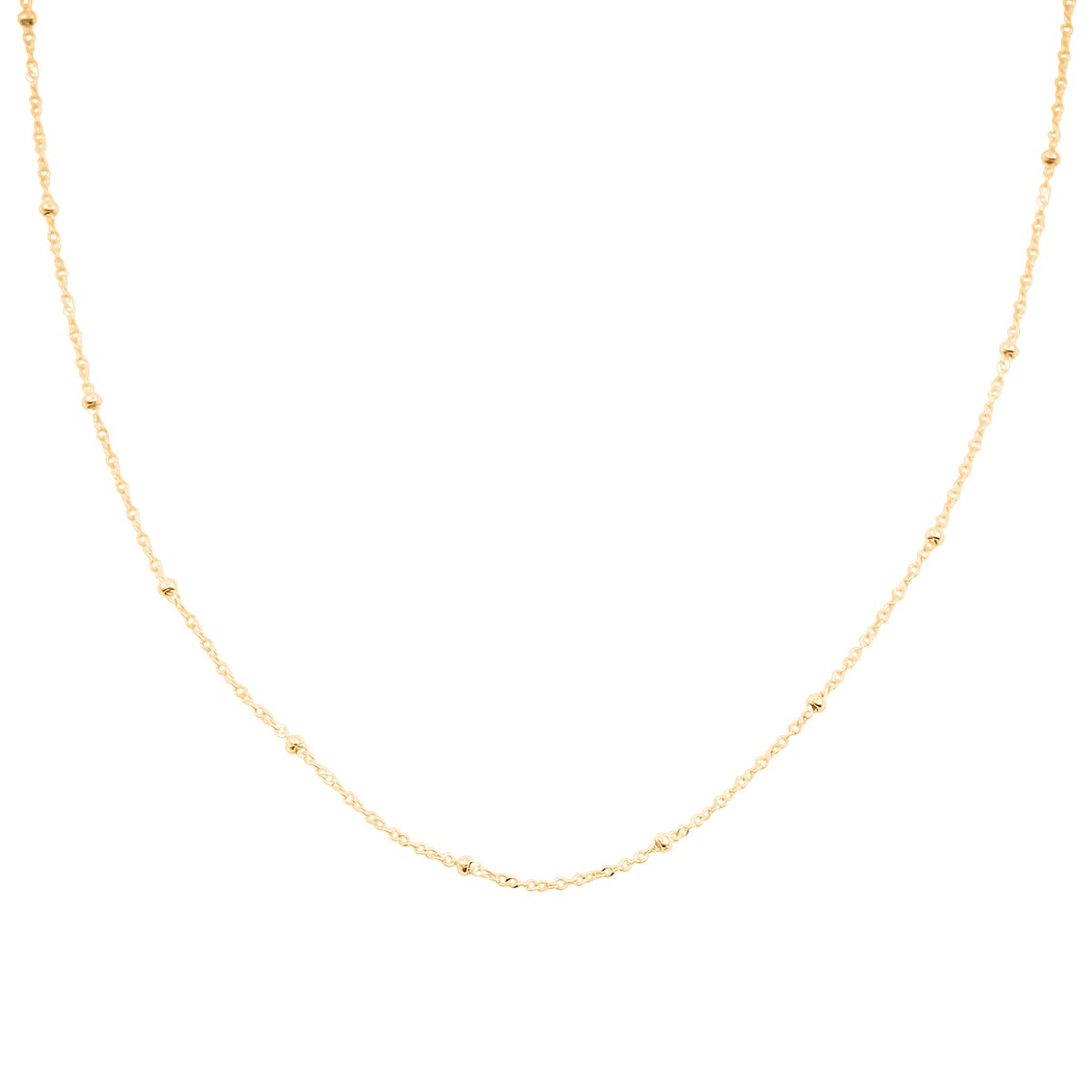 Beaded Chain Necklace in 10K Yellow Gold 20 Inches 1.2 Grams image number 1