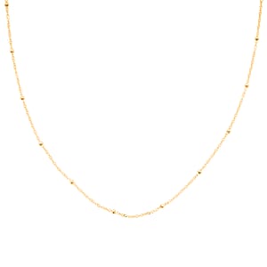 Italian Beaded Chain Necklace in 10K Yellow Gold 20 Inches 1.2 Grams