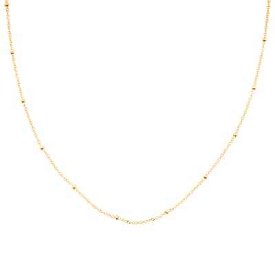 Italian Beaded Chain Necklace in 10K Yellow Gold 20 Inches 1.2 Grams
