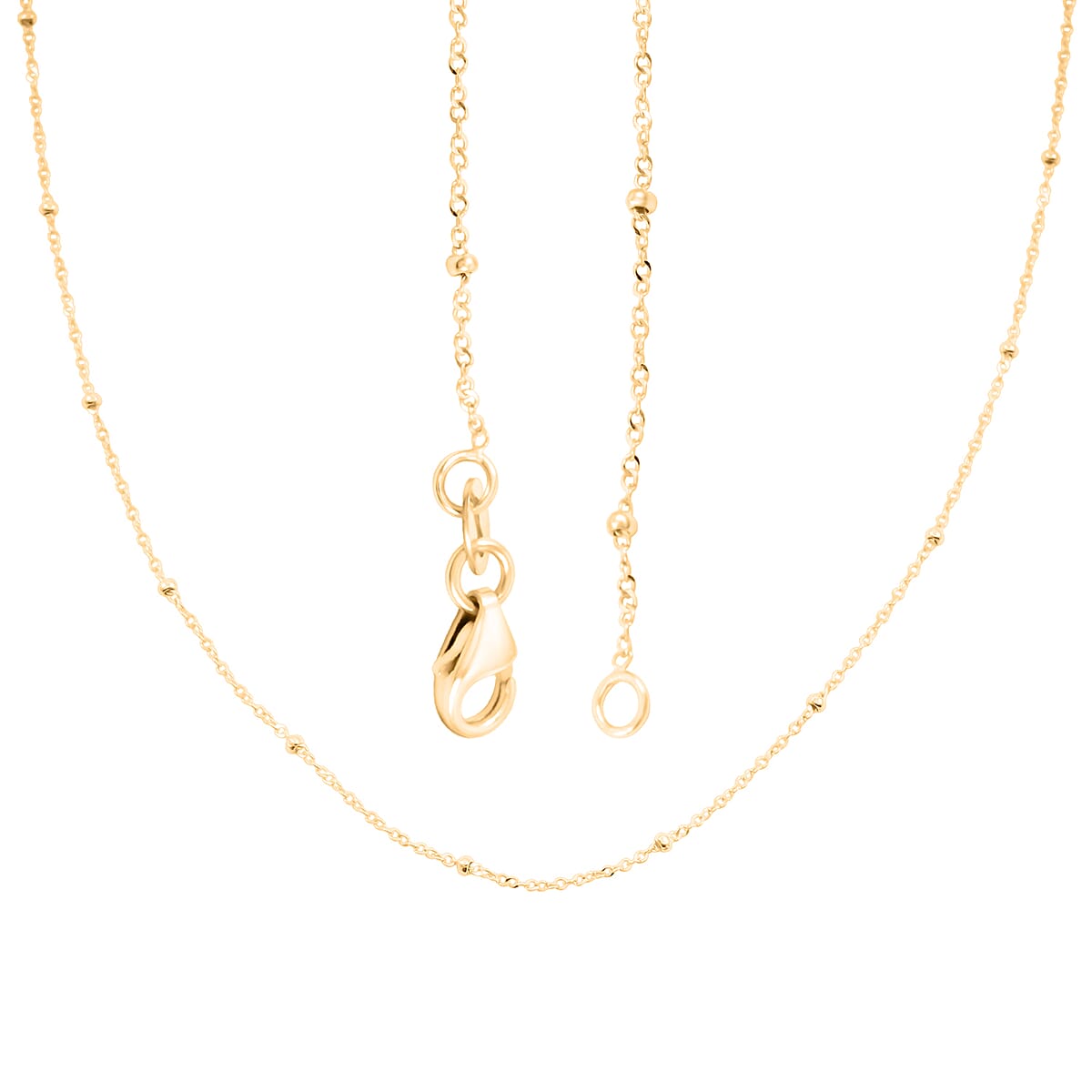 Beaded Chain Necklace in 10K Yellow Gold 20 Inches 1.2 Grams image number 2