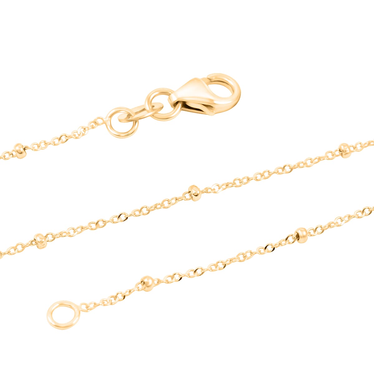 Beaded Chain Necklace in 10K Yellow Gold 20 Inches 1.2 Grams image number 3