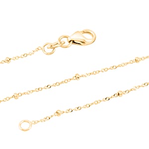 Italian Beaded Chain Necklace in 10K Yellow Gold 20 Inches 1.2 Grams