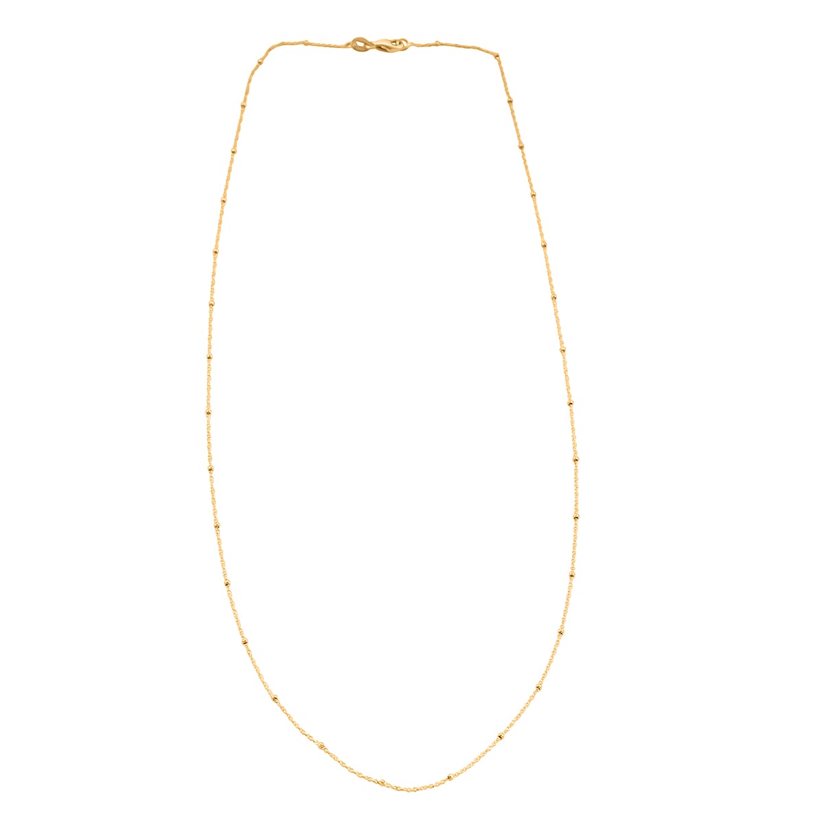 Beaded Chain Necklace in 10K Yellow Gold 20 Inches 1.2 Grams image number 4