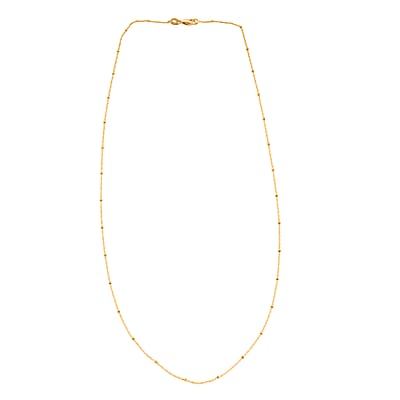 Italian Beaded Chain Necklace in 10K Yellow Gold 20 Inches 1.2 Grams