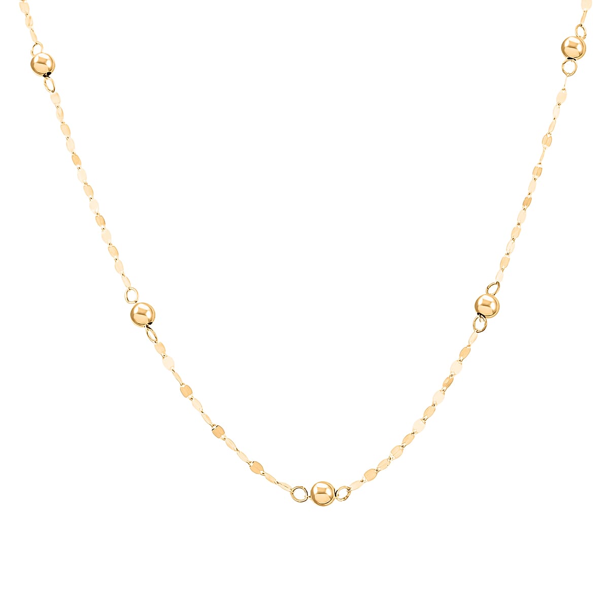 Beaded Petali Chain Necklace in 10K Yellow Gold 1.2 Grams 20 Inches image number 0